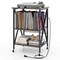 Costway Record Player Stand Vinyl Record Storage Table Holds Up to 120 Vinyl Records Grey/Coffee
